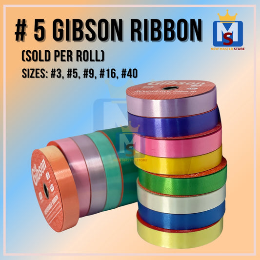 #5 Gibson Plastic Ribbon / Satin Ribbon / Reversible Ribbon (Sold per roll)